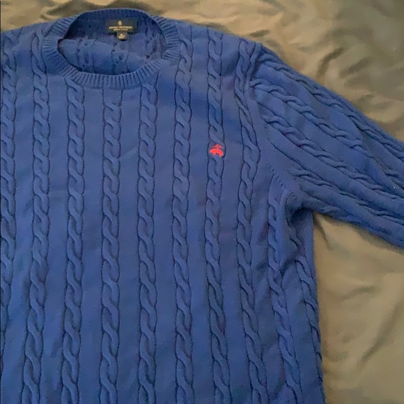 Blue Cable Knit Brooks Brothers Sweater XL - Picture 3 of 3